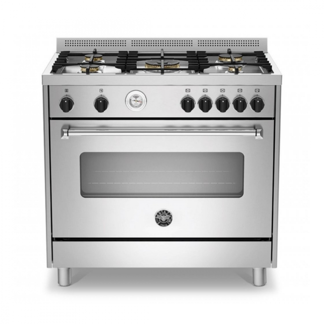 Fogão Bertazzoni Master 5 Bocas Forno Gás Inox 90cm 220V